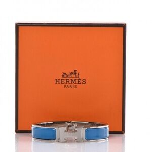 RARE Enamel Narrow Clic Clac H Bracelet PM Bleu Ciel